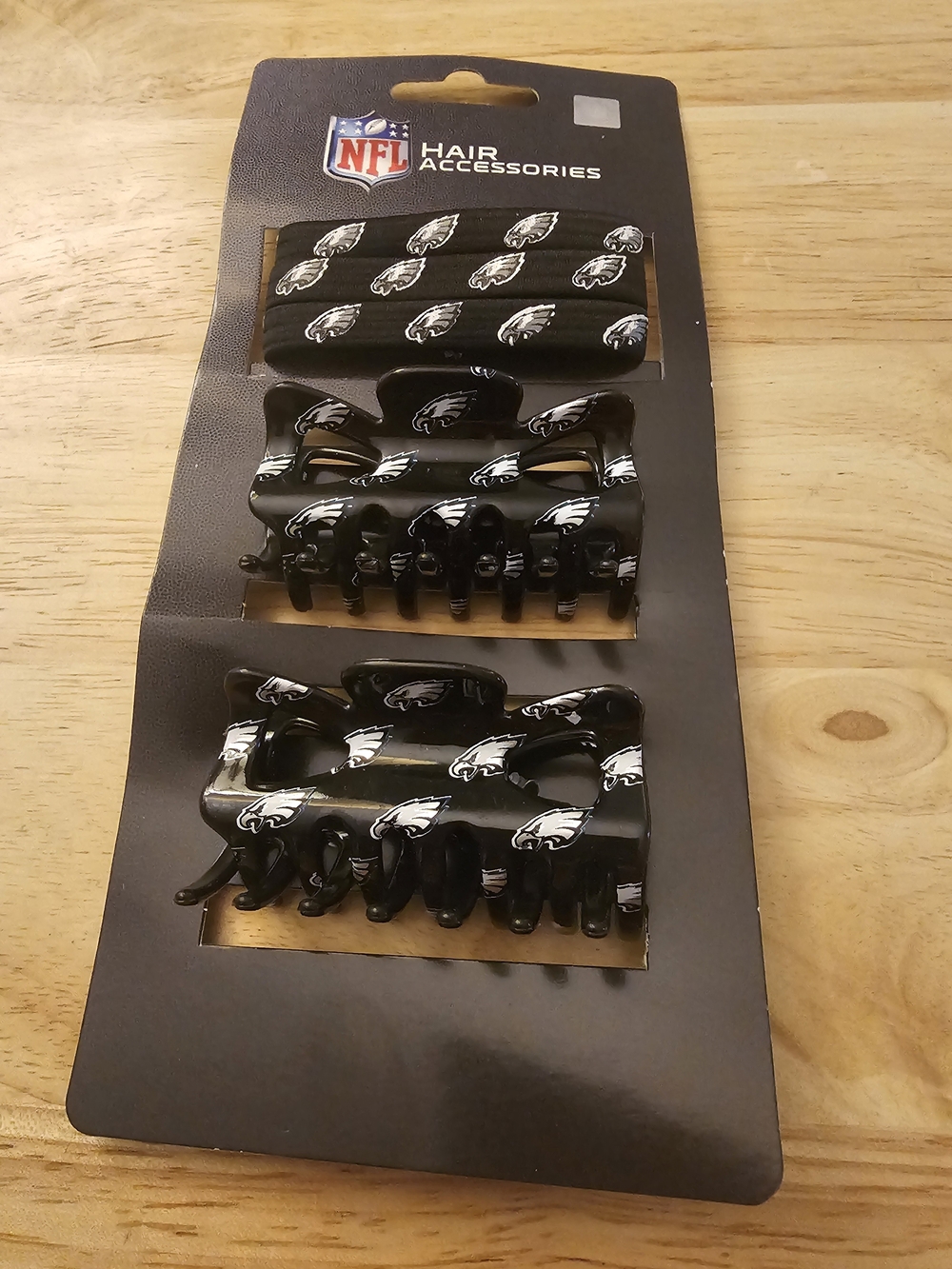 NFL Philadelphia Eagles Black Hair Claw Set